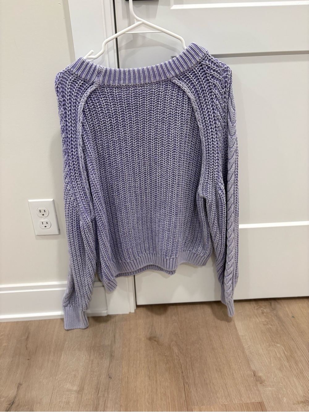 Free People Frankie Cable Knit Sweater Size Medium 100% Cotton - Picture 5 of 7